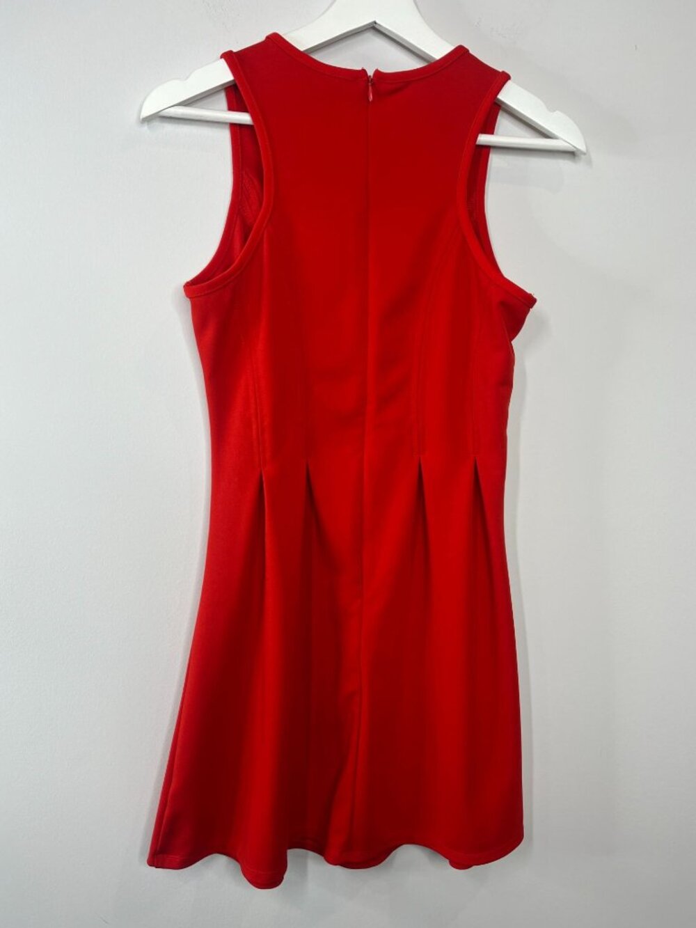 Alya Dress Womens Small Red Fit Flare Pleated Sleeveless Career Party - Picture 6 of 12